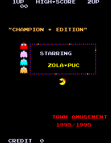 Ms. Pacman Champion Edition + Super Zola-Puc Gal Title Screen